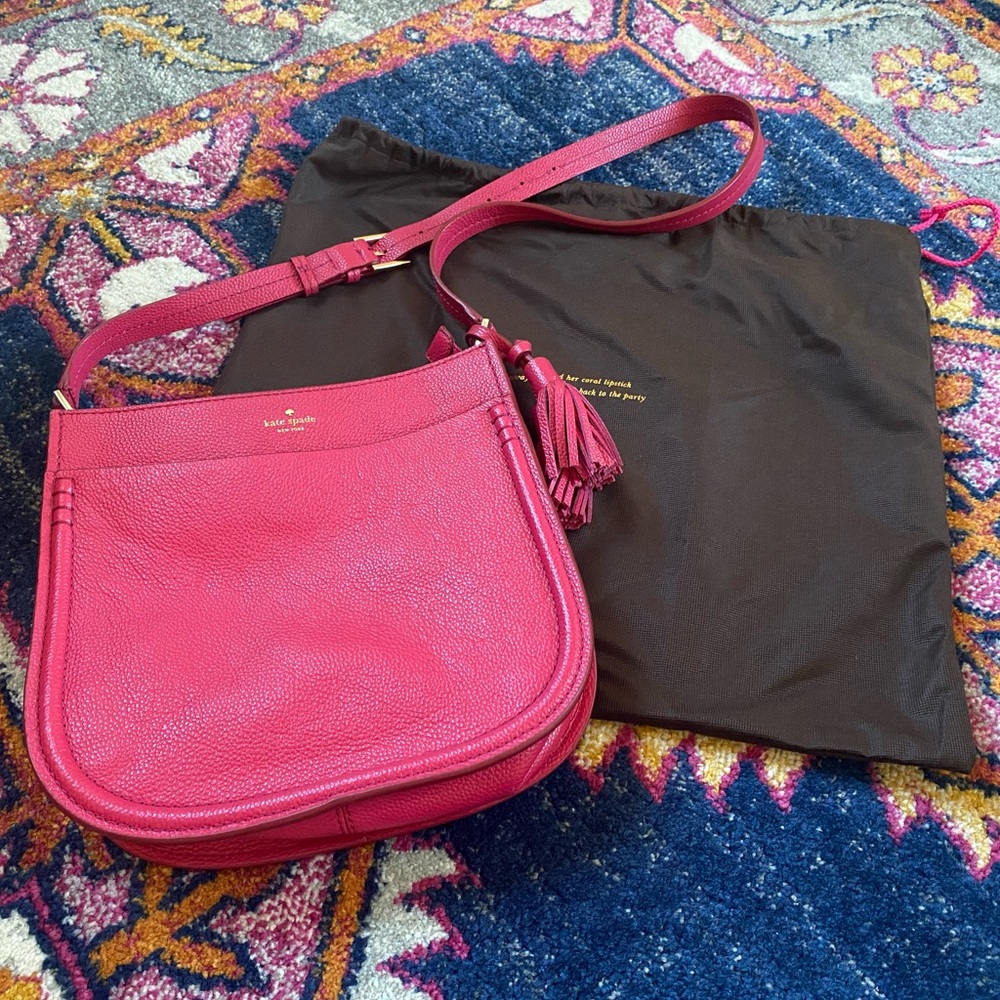 EUC Kate Spade Dark Pink Crossbody Bag